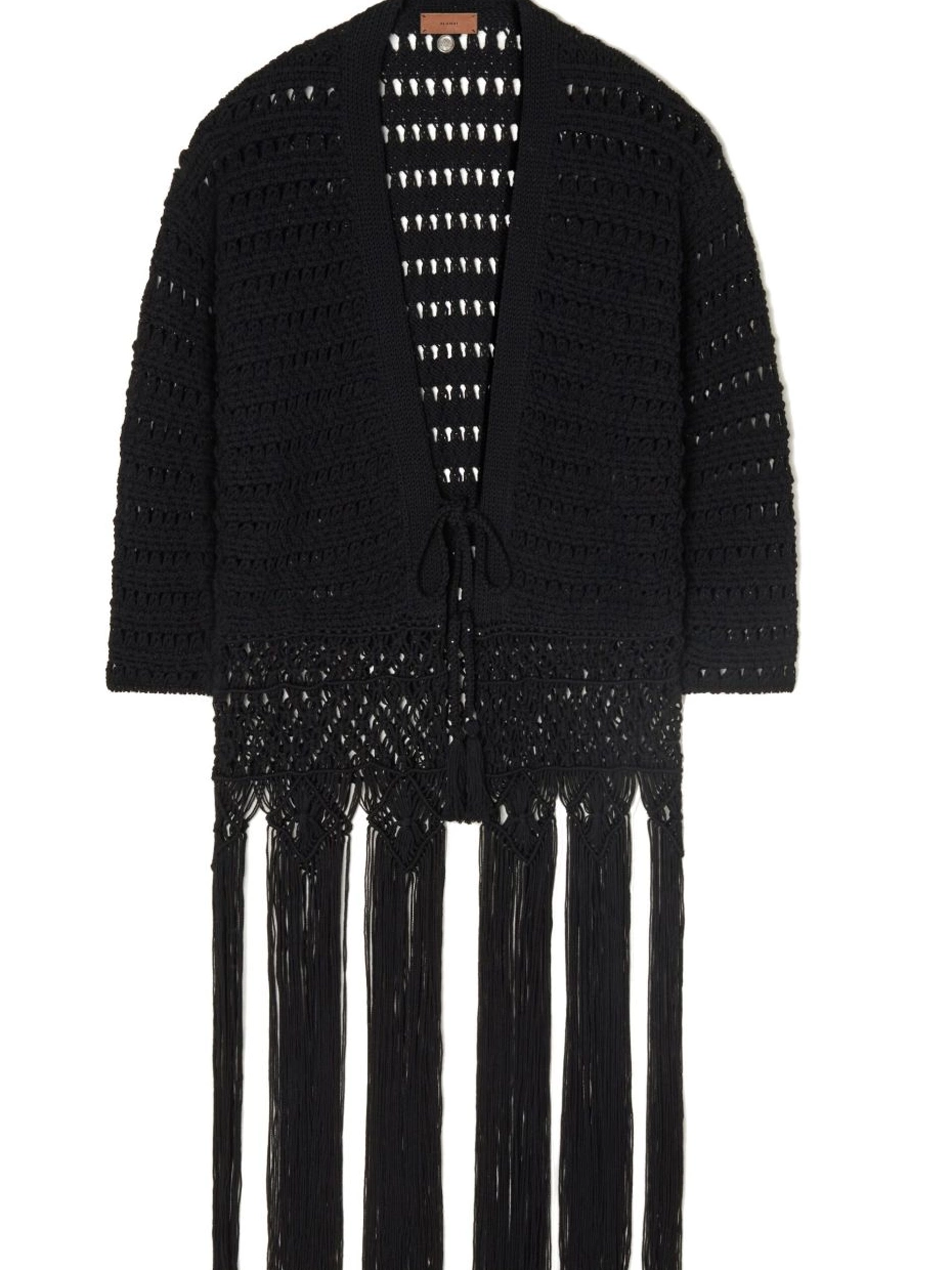 Love To Alanui Women fringed cardigan India Letter 0824